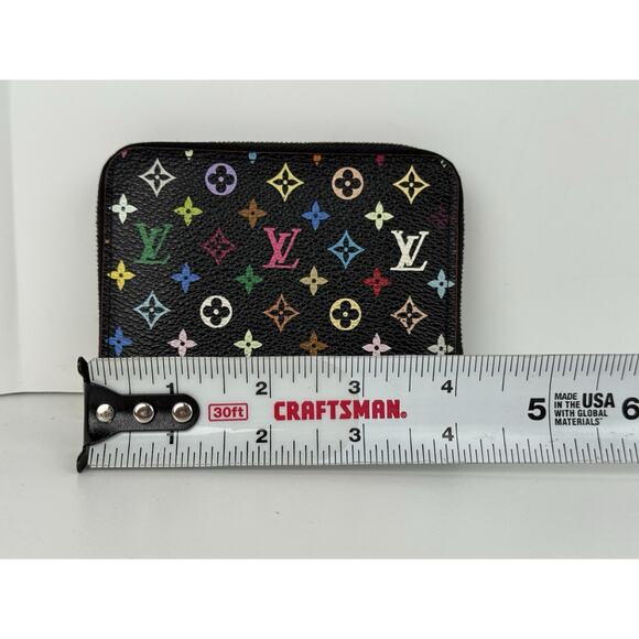 Louis Vuitton Multicolor Zippy Coin Purse Wallet Black with Gold Hardware - Picture 6 of 11